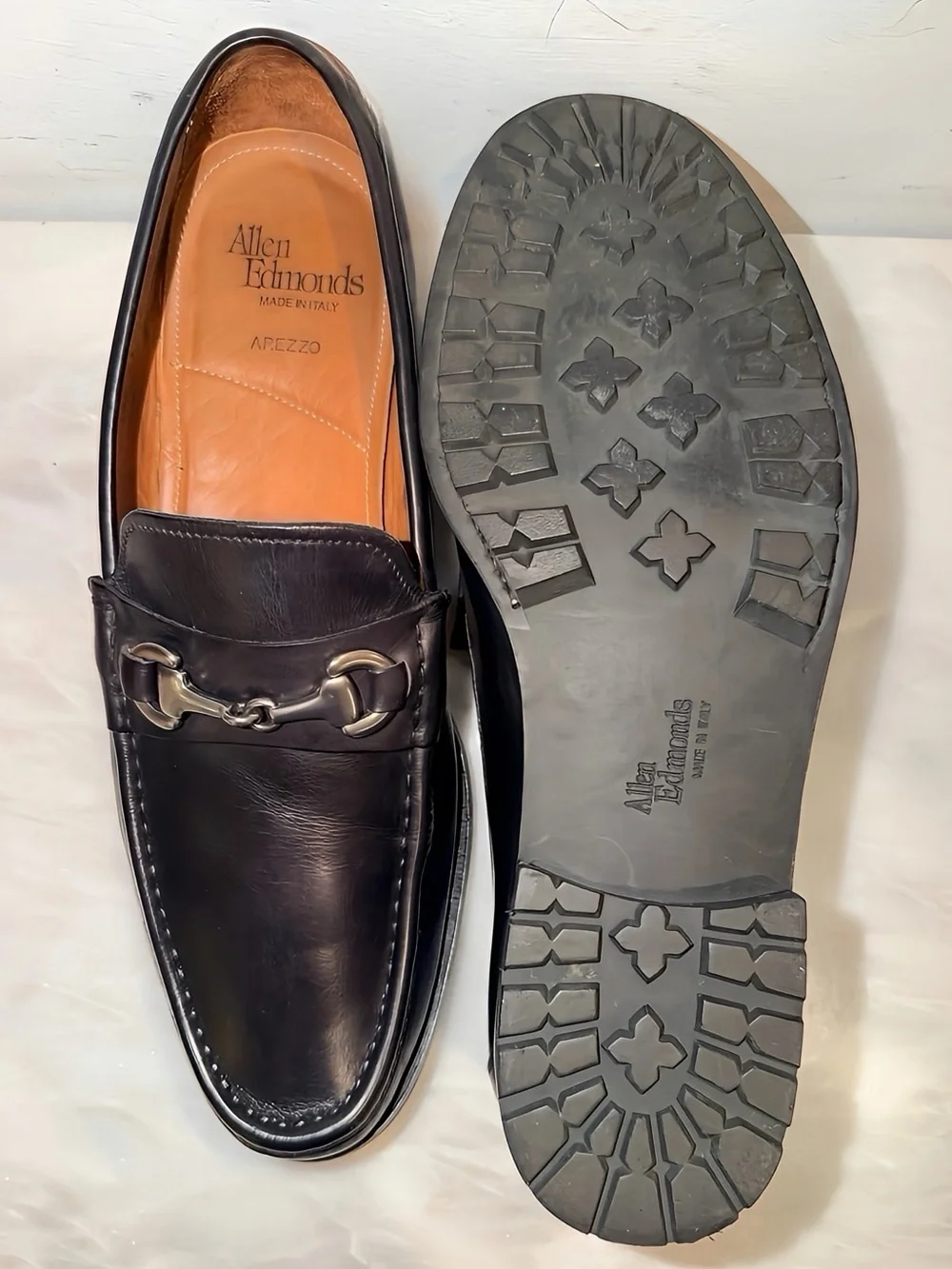 Allen Edmonds Arezzo Black Leather Horsebit Loafers Made in Italy Men’s 11.5 D